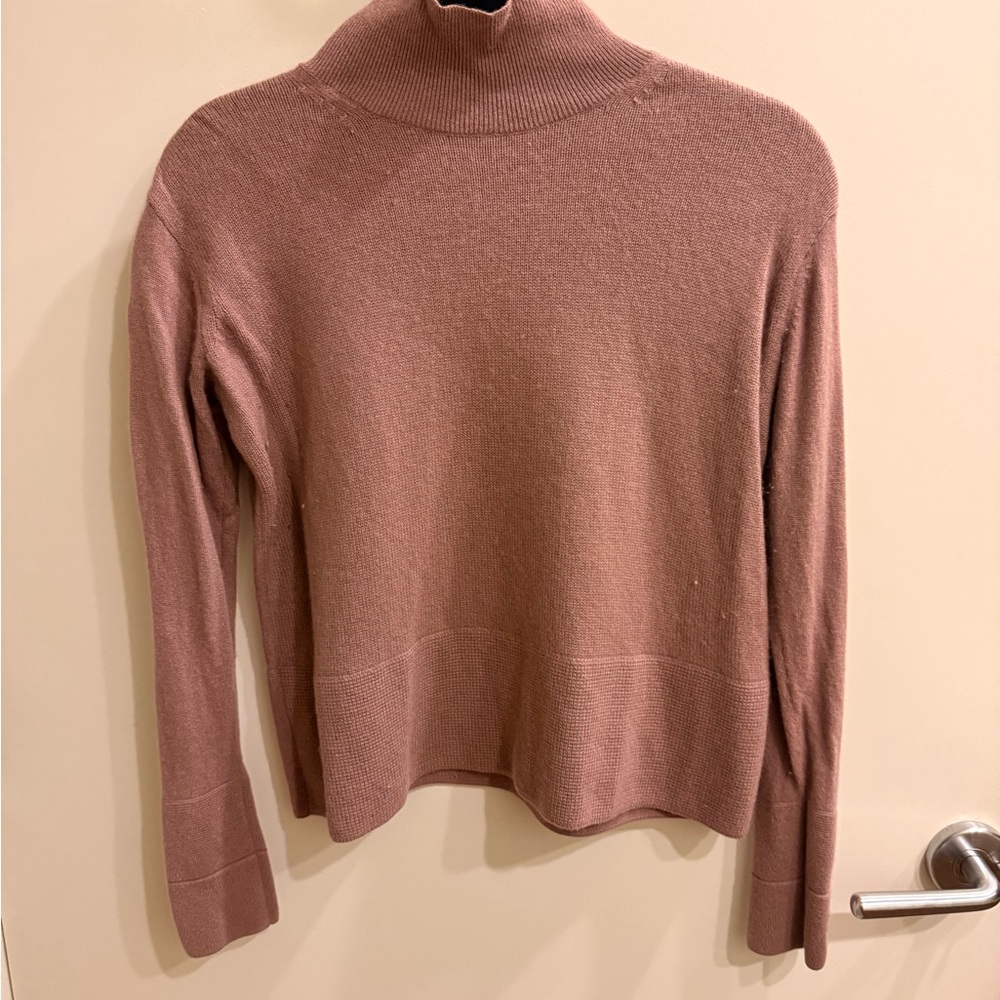 Everlane Cashmere Square Turtleneck Sweater Mauve